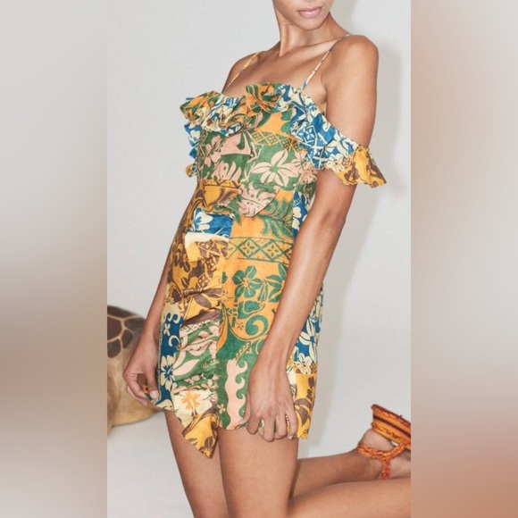 Alemais Archie Flounce Mini Dress Muti Size 2 - Picture 3 of 13